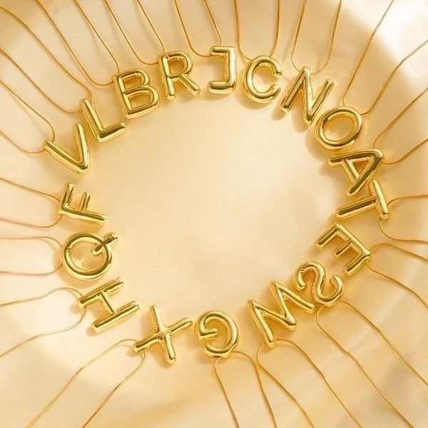 Gold Bubble Letter Necklace