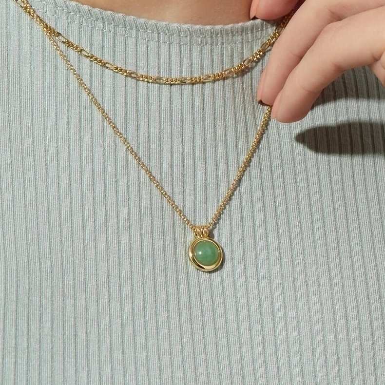 Natural Stone Pendant Necklace