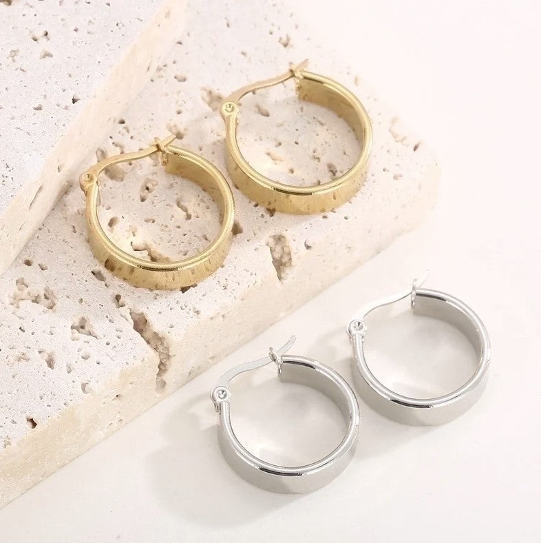 Classic Thick Hoop Earrings