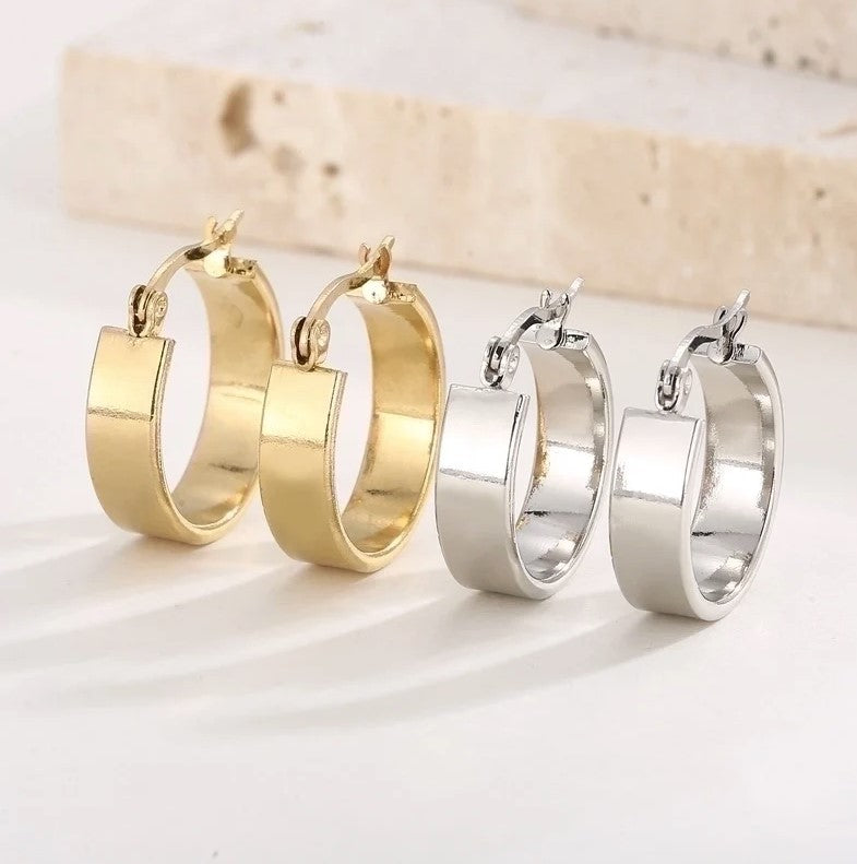 Classic Thick Hoop Earrings