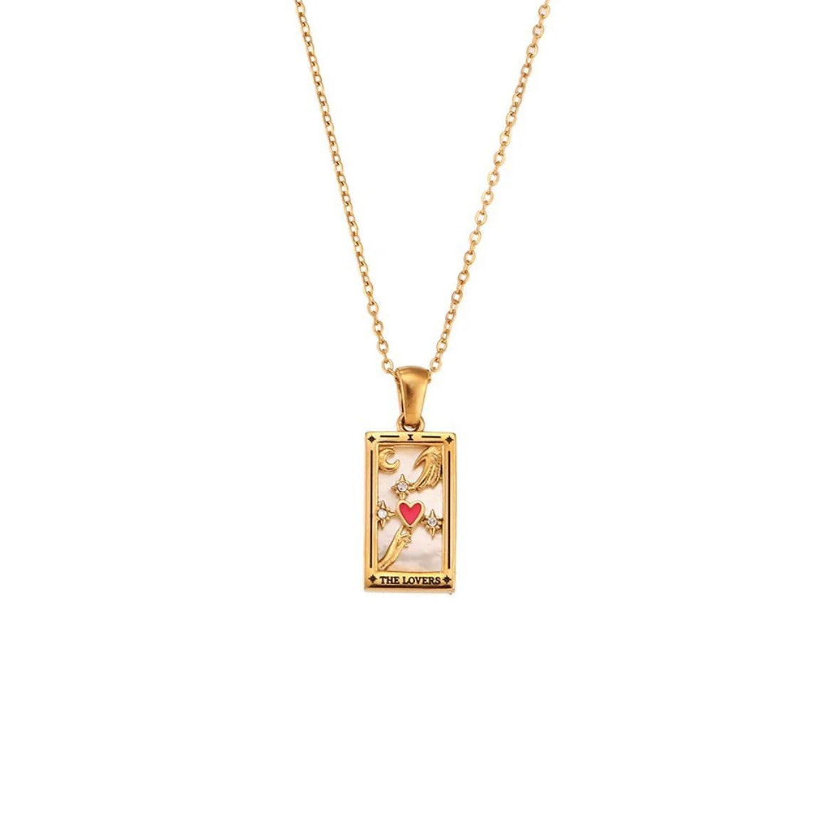 Celestial Tarot Pendant Necklace – 18K Gold Plated