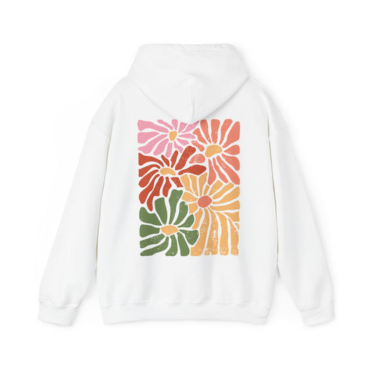 Boho & Groovy Floral Hoodie - Back Design Only