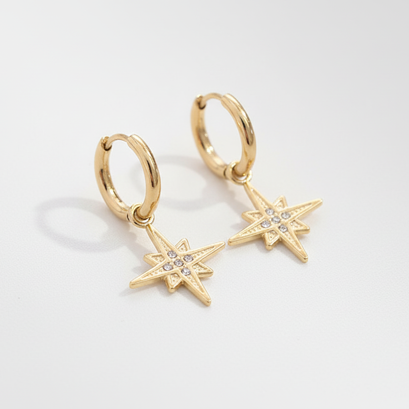 Star Drop Hoops