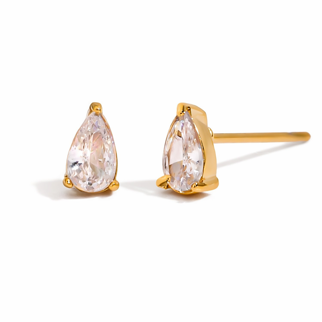 Pear Cut Crystal Stud Earrings
