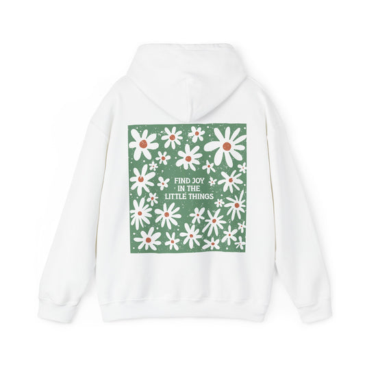 Find Joy in the Little Things Retro Floral Hoodie - Back Design Only