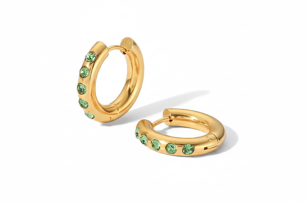 Gemstone Huggie Earrings