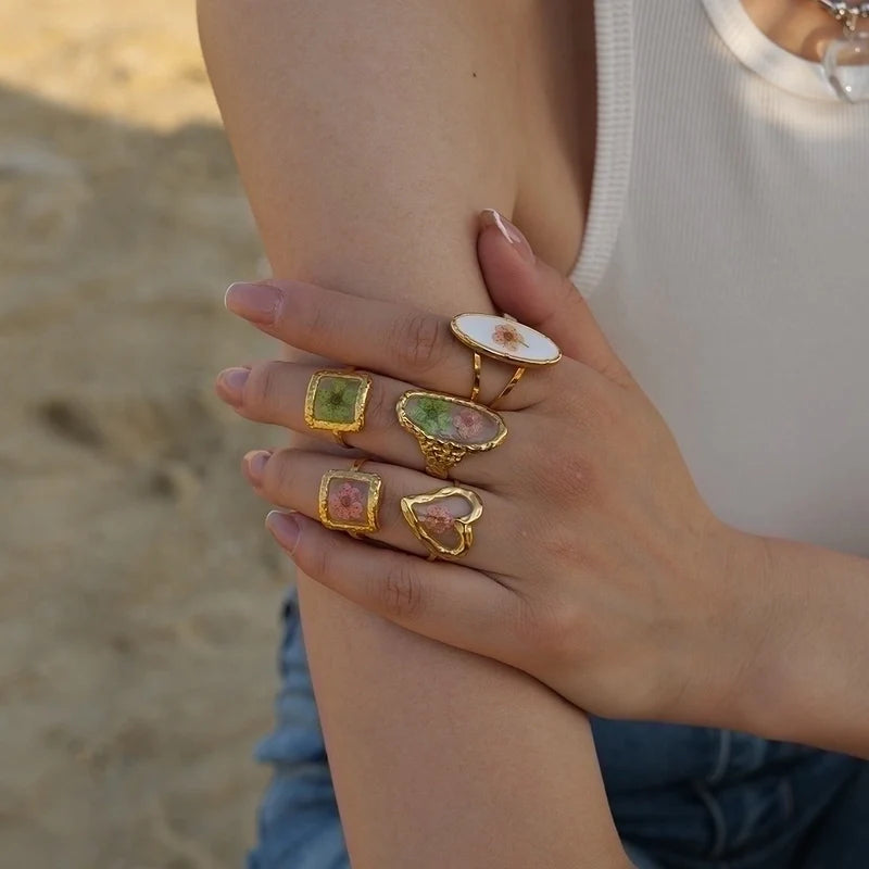 Pressed Flower Ring
